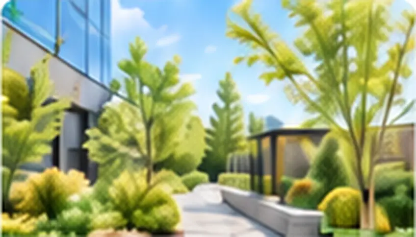 植栽のある建物外構